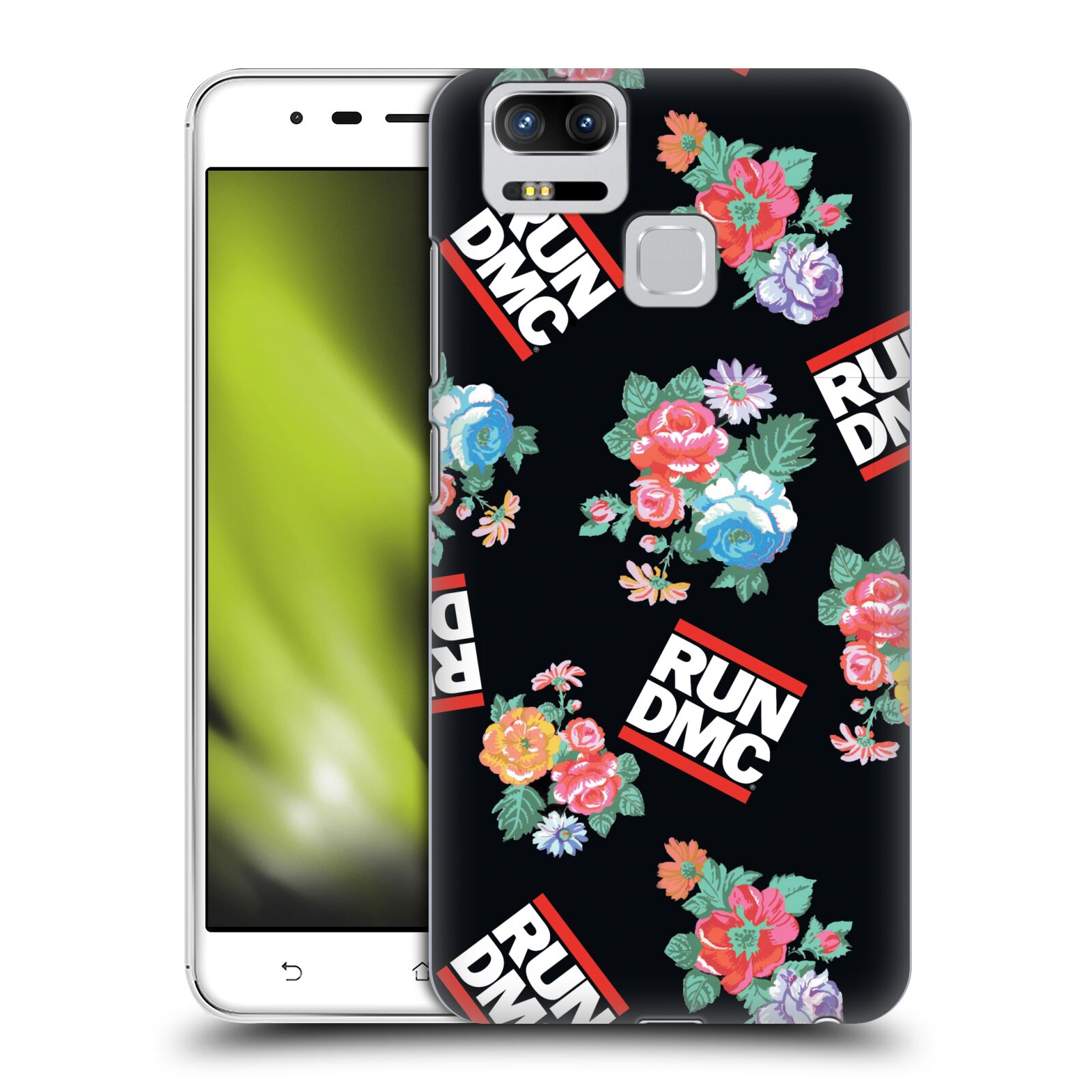HEAD CASE plastový obal na mobil Asus Zenfone 3 Zoom ZE553KL rapová kapela Run DMC květiny černé pozadí