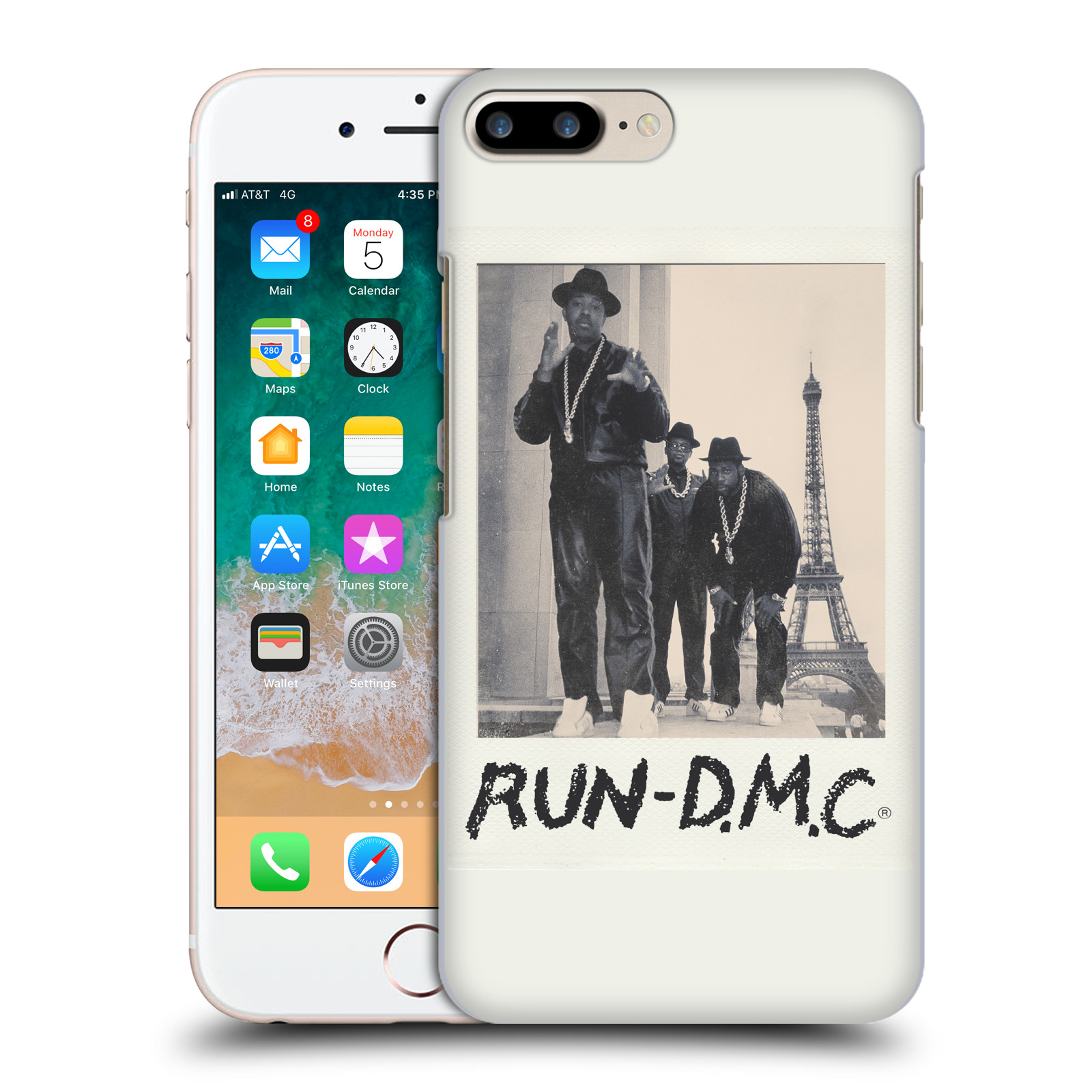 Plastové pouzdro pro mobil Apple Iphone 8 PLUS rapová kapela Run DMC foto polaroid