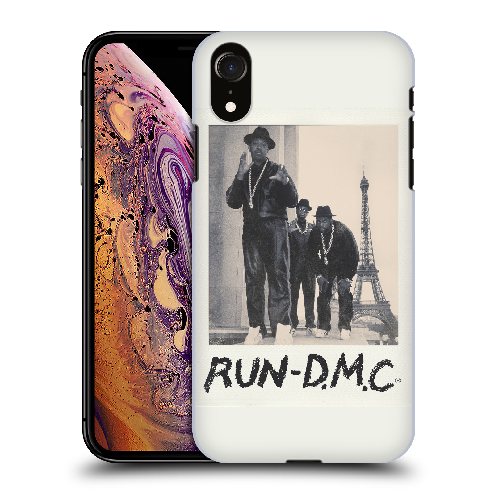HEAD CASE plastový obal na mobil Apple Iphone XR rapová kapela Run DMC foto polaroid