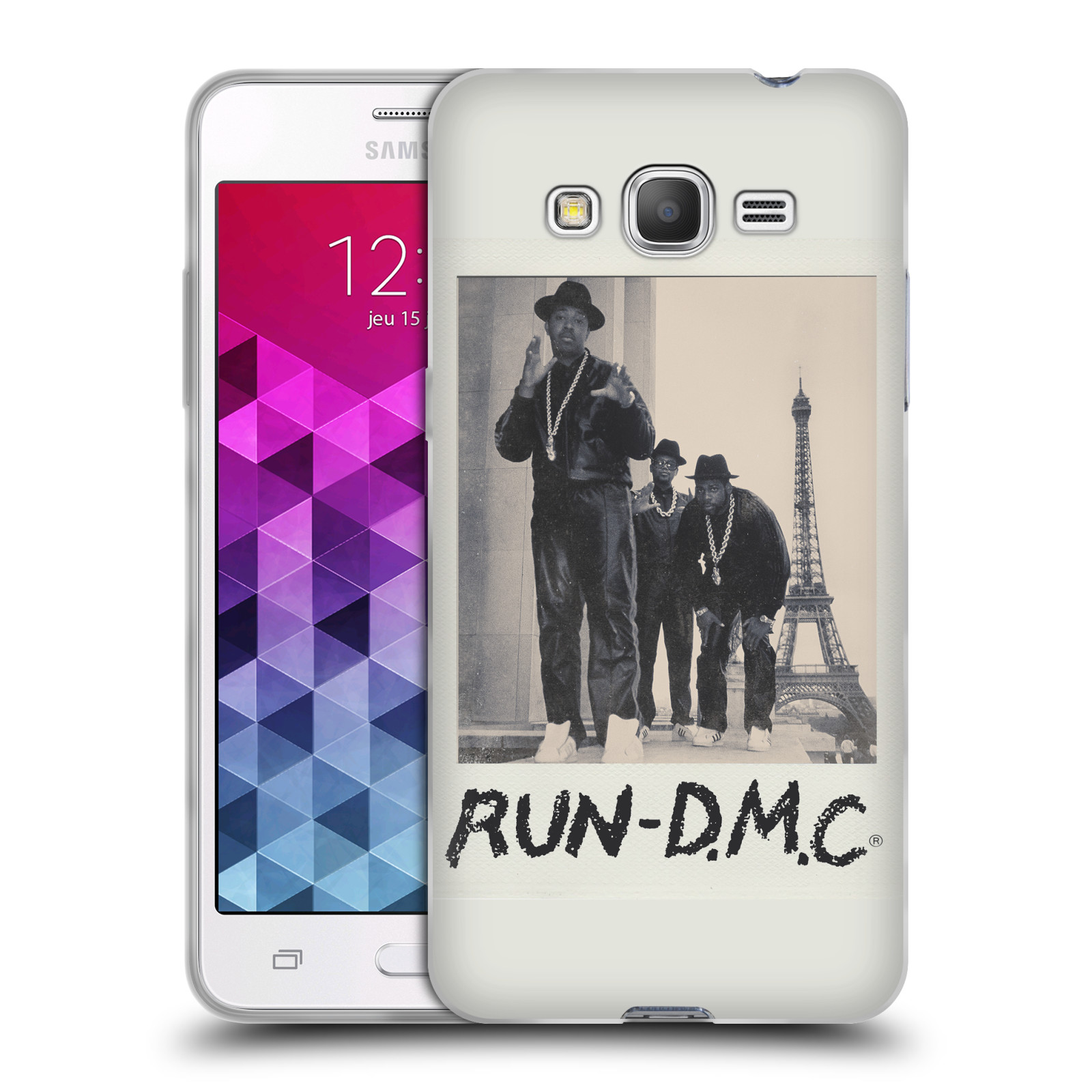 HEAD CASE silikonový obal na mobil Samsung Galaxy Grand Prime rapová kapela Run DMC foto polaroid