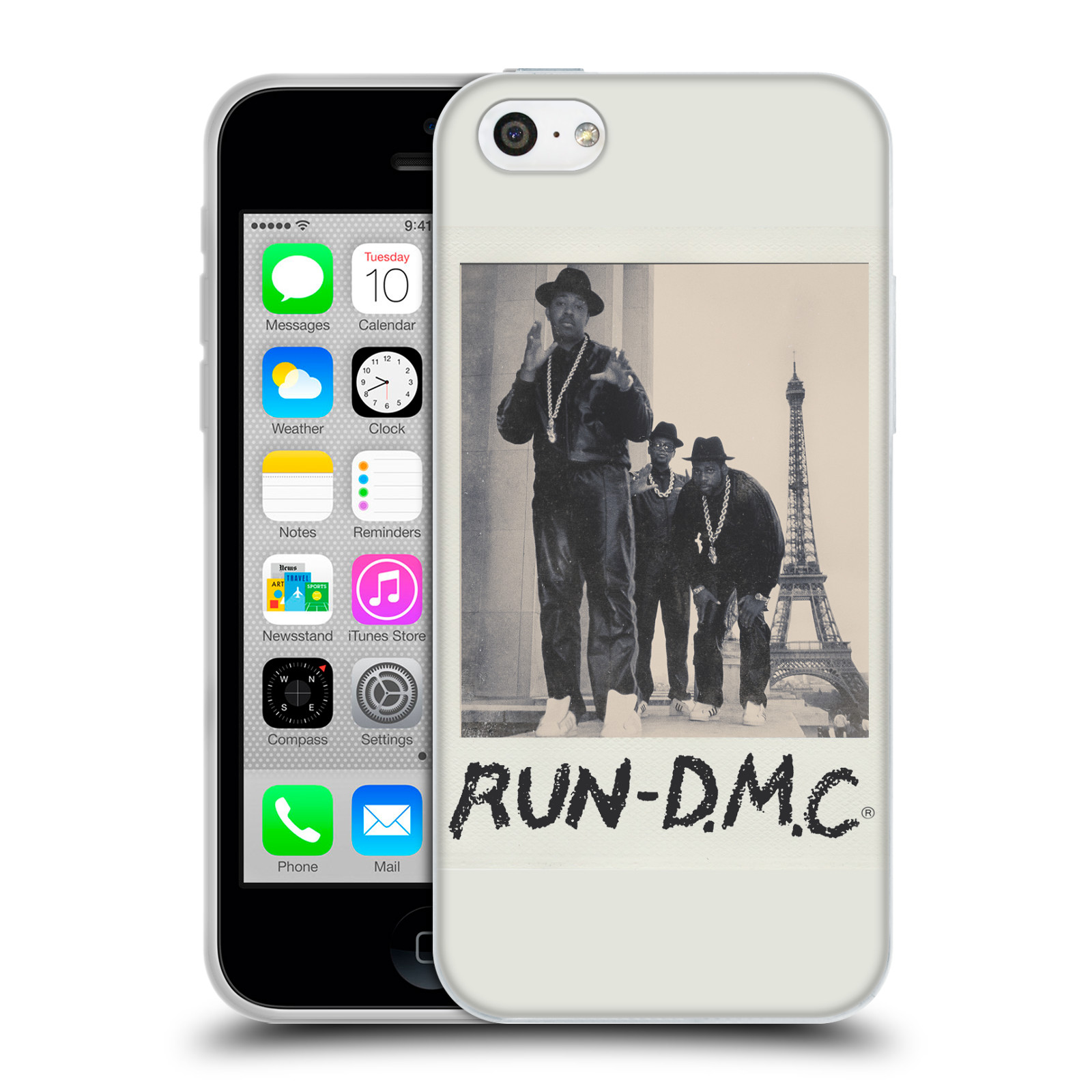 HEAD CASE silikonový obal na mobil Apple Iphone 5C rapová kapela Run DMC foto polaroid