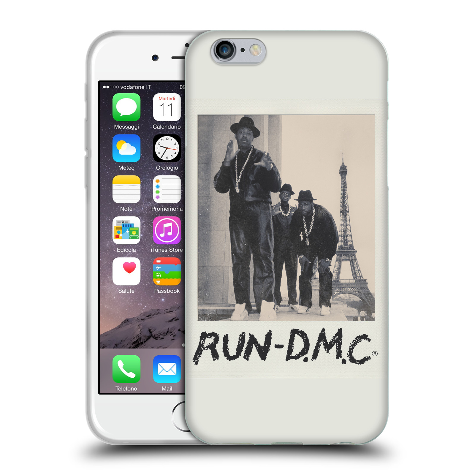 HEAD CASE silikonový obal na mobil Apple Iphone 6/6S rapová kapela Run DMC foto polaroid