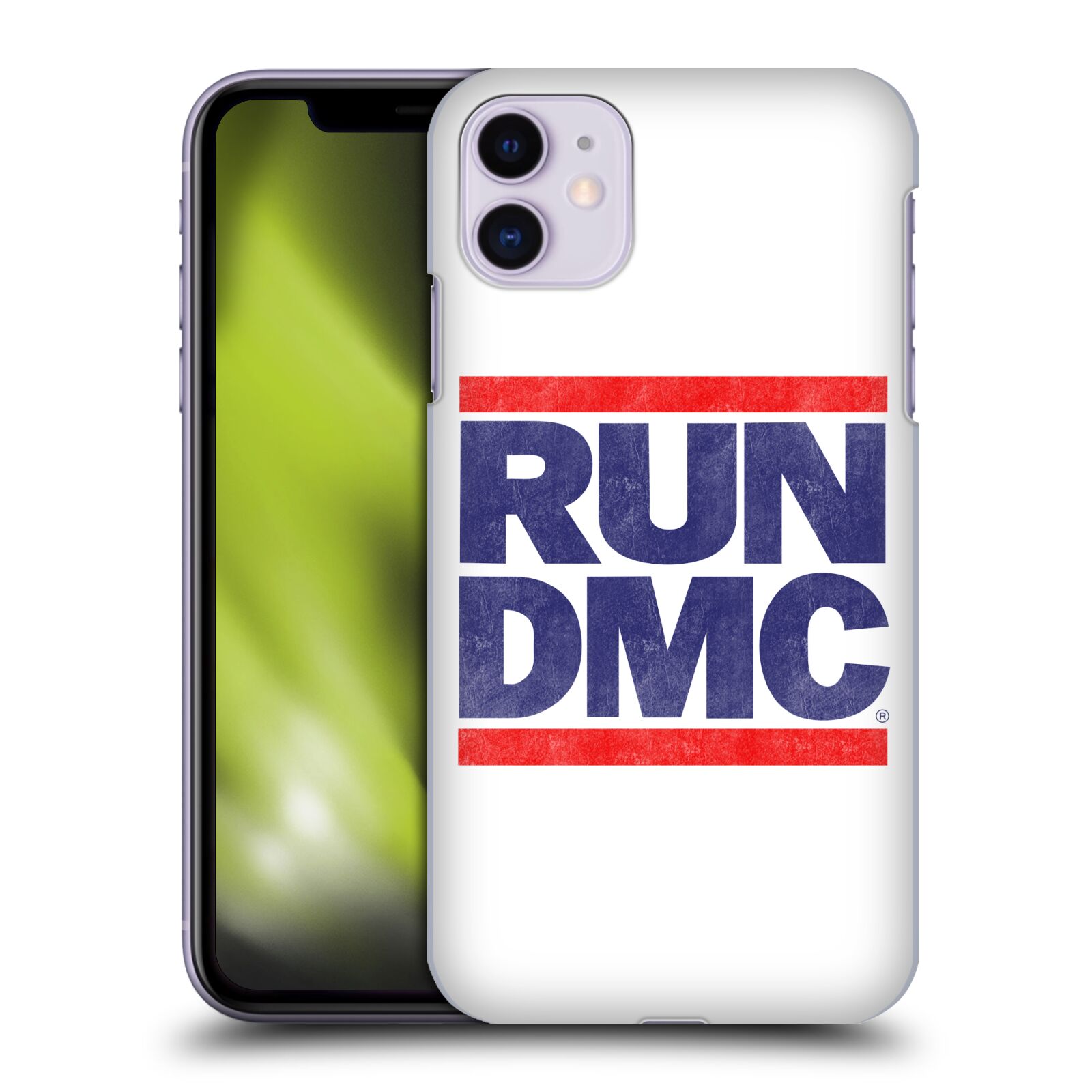 Pouzdro na mobil Apple Iphone 11 - HEAD CASE - rapová kapela Run DMC modrá a červená nadpis