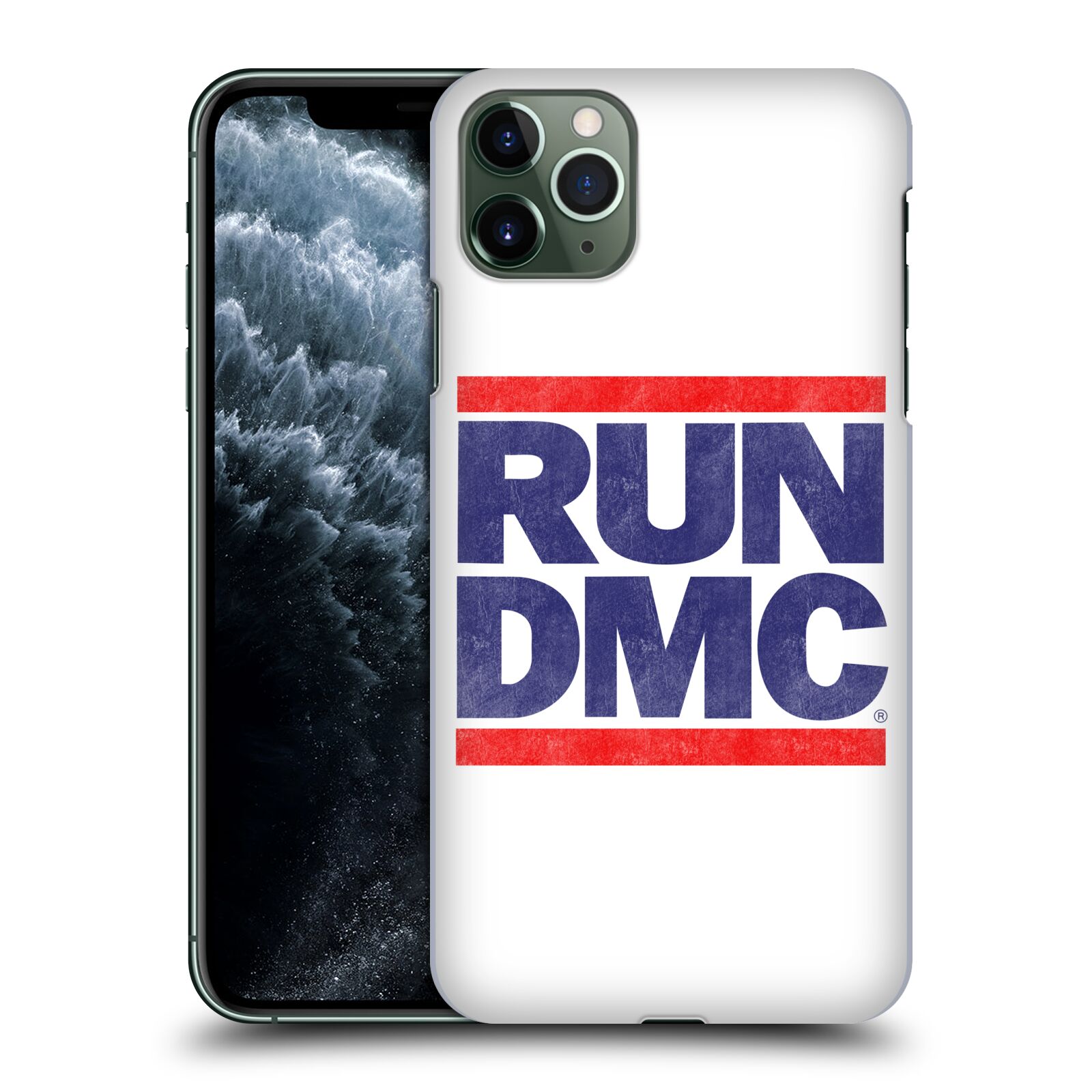 Pouzdro na mobil Apple Iphone 11 PRO MAX - HEAD CASE - rapová kapela Run DMC modrá a červená nadpis