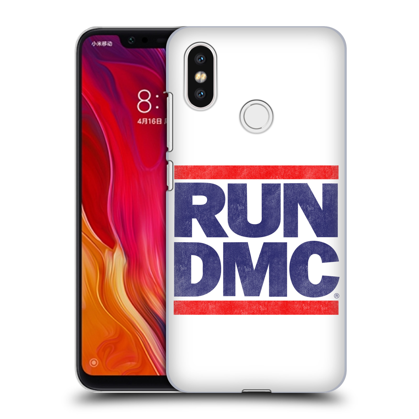 HEAD CASE plastový obal na mobil Xiaomi Mi 8 rapová kapela Run DMC modrá a červená nadpis
