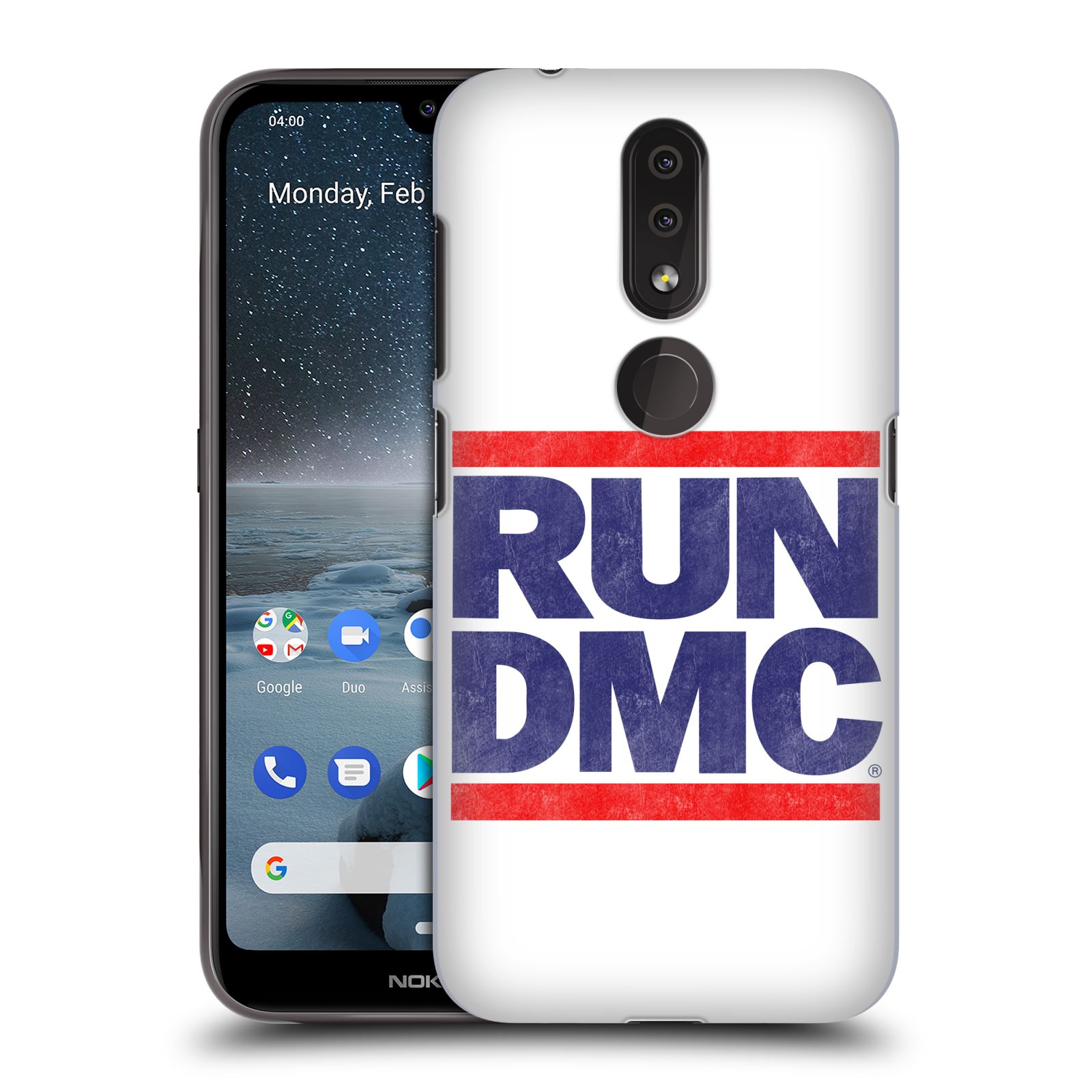 Pouzdro na mobil Nokia 4.2 - HEAD CASE - rapová kapela Run DMC modrá a červená nadpis