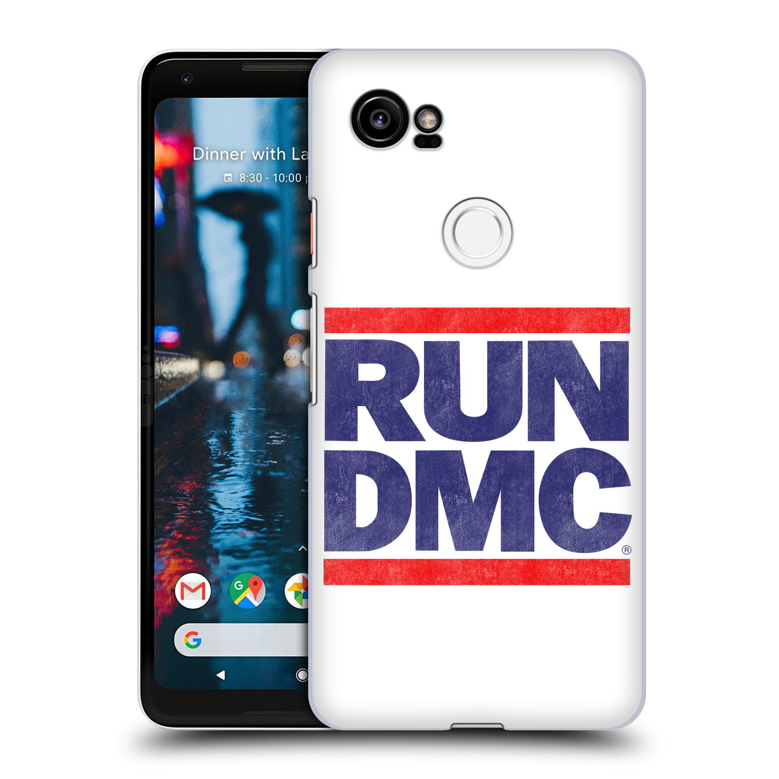 HEAD CASE plastový obal na mobil Google Pixel 2 XL rapová kapela Run DMC modrá a červená nadpis