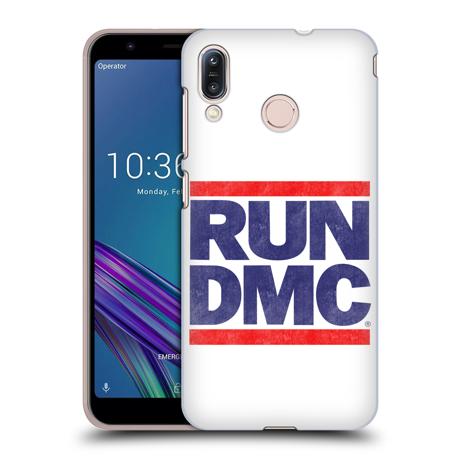 Pouzdro na mobil Asus Zenfone Max M1 (ZB555KL) - HEAD CASE - rapová kapela Run DMC modrá a červená nadpis