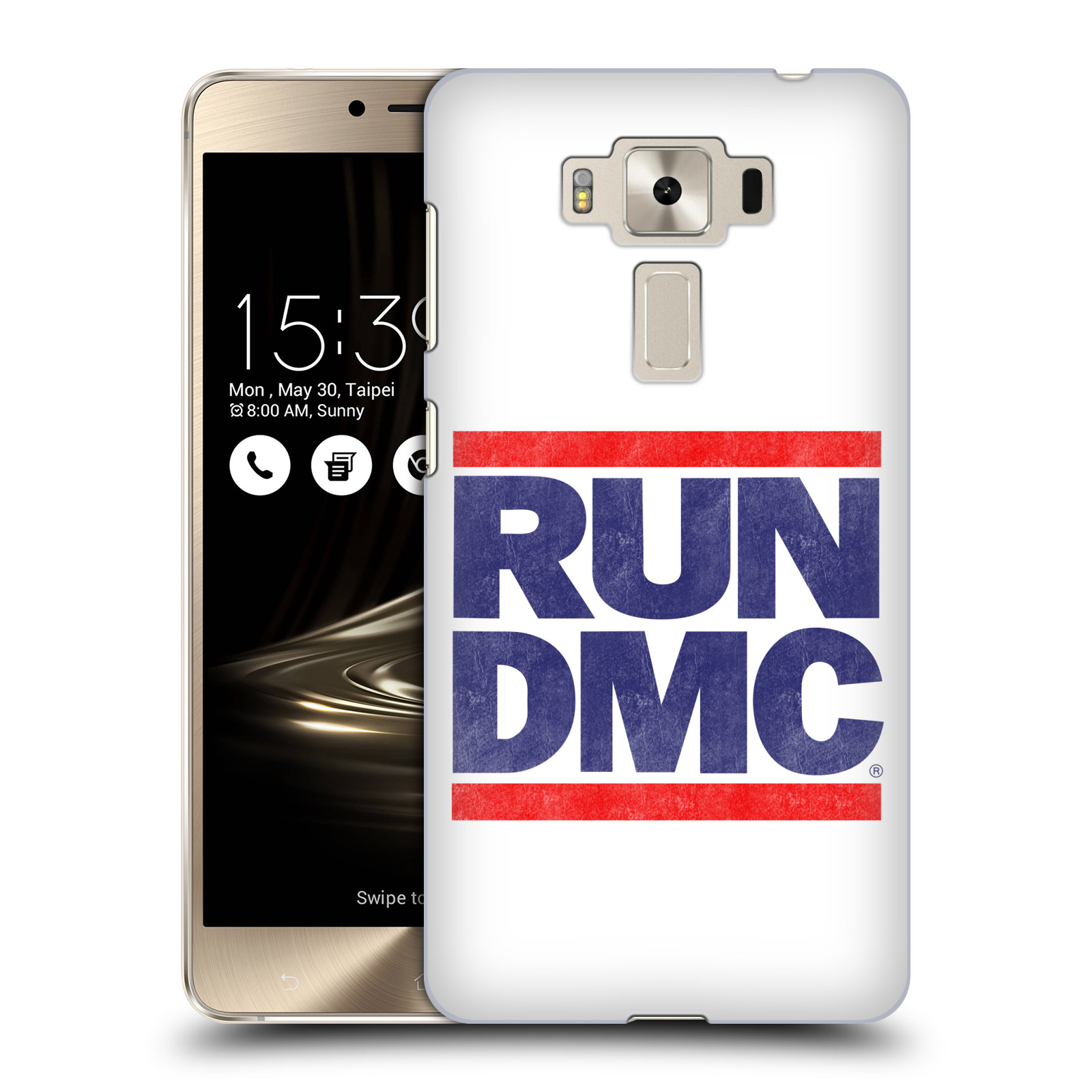 HEAD CASE plastový obal na mobil Asus Zenfone 3 DELUXE ZS550KL rapová kapela Run DMC modrá a červená nadpis