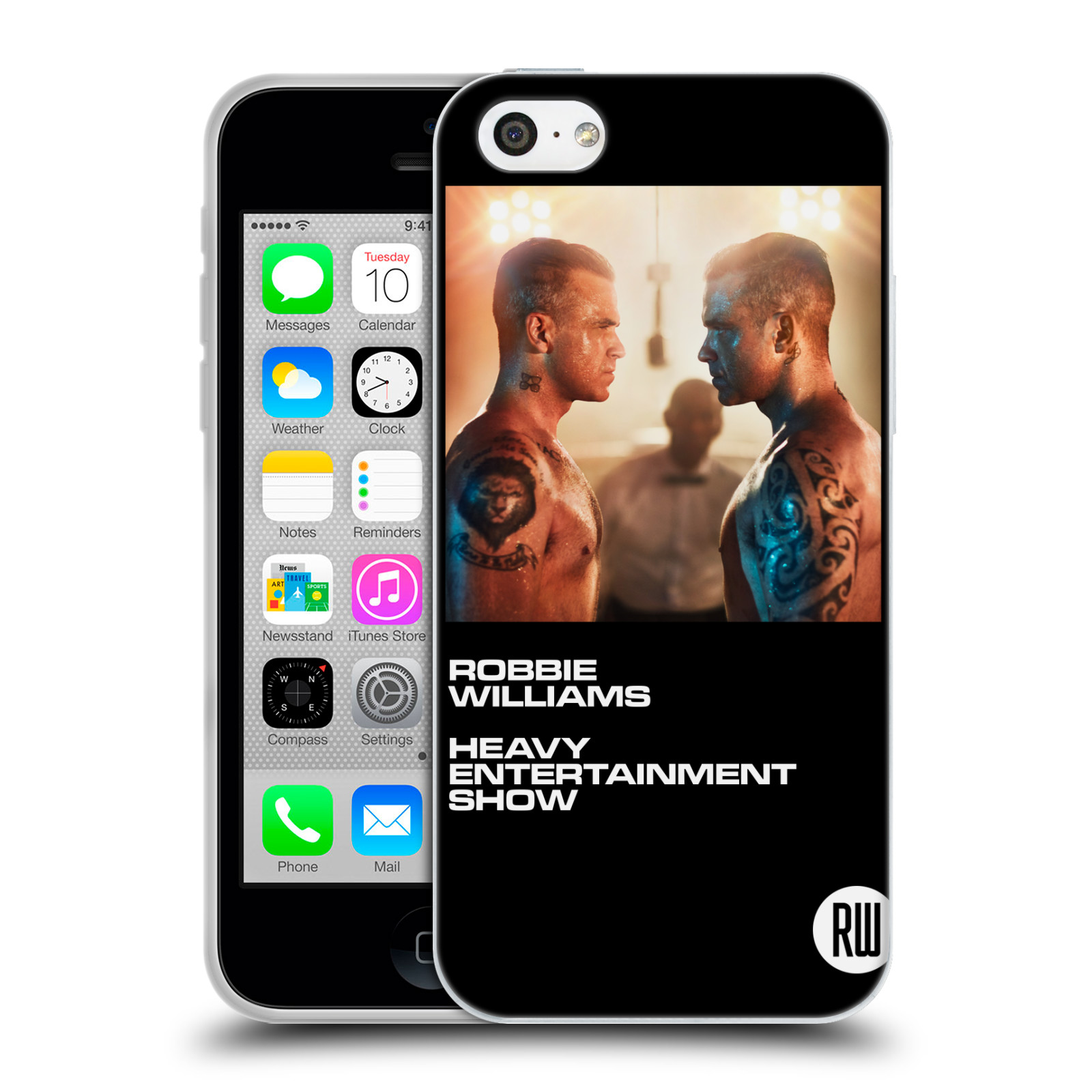 HEAD CASE silikonový obal na mobil Apple Iphone 5C zpěvák Robbie Williams souboj
