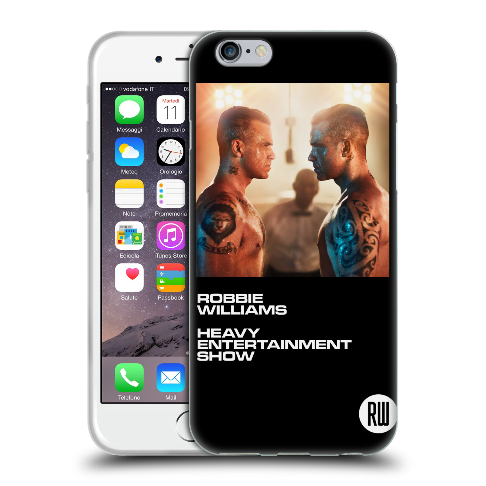 HEAD CASE silikonový obal na mobil Apple Iphone 6/6S zpěvák Robbie Williams souboj