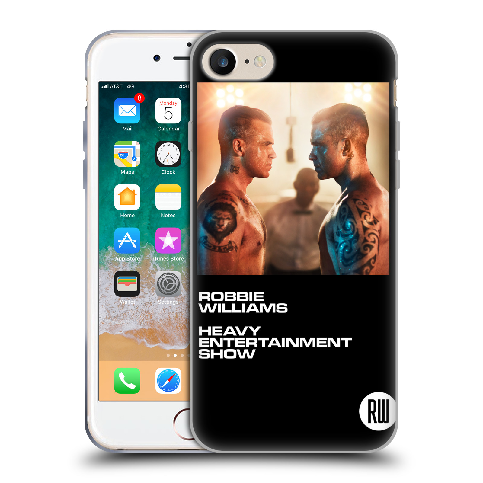 HEAD CASE silikonový obal na mobil Apple Iphone 7 zpěvák Robbie Williams souboj