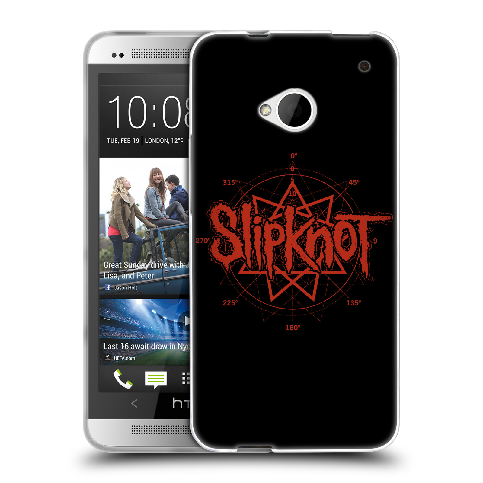 HEAD CASE silikonový obal na mobil HTC one M7 hudební skupina Slipknot logo