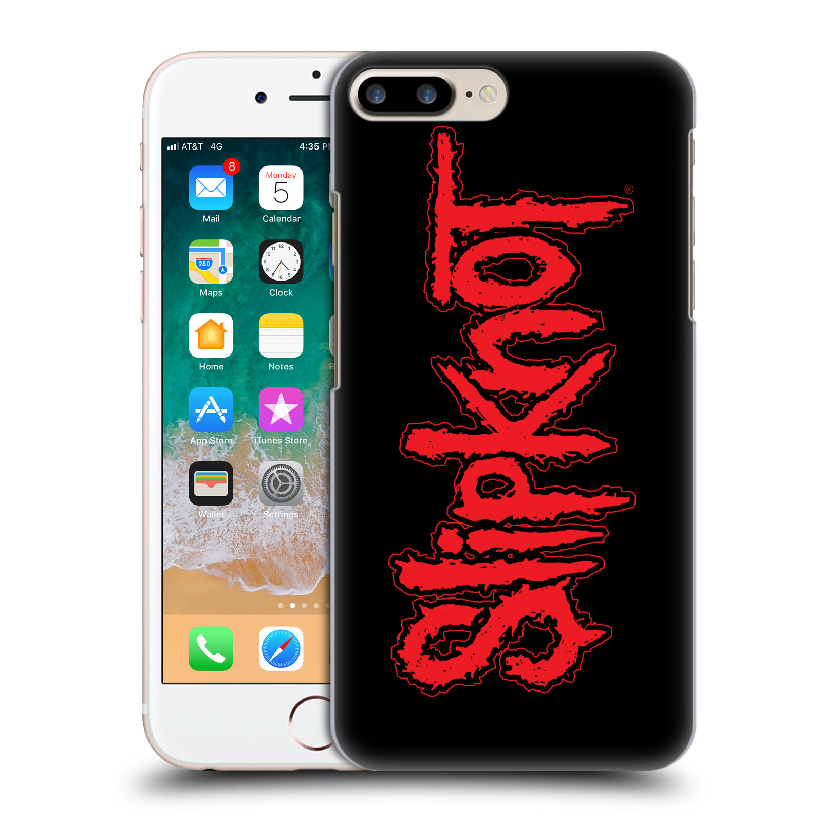 Plastové pouzdro pro mobil Apple Iphone 8 PLUS hudební skupina Slipknot logo velké