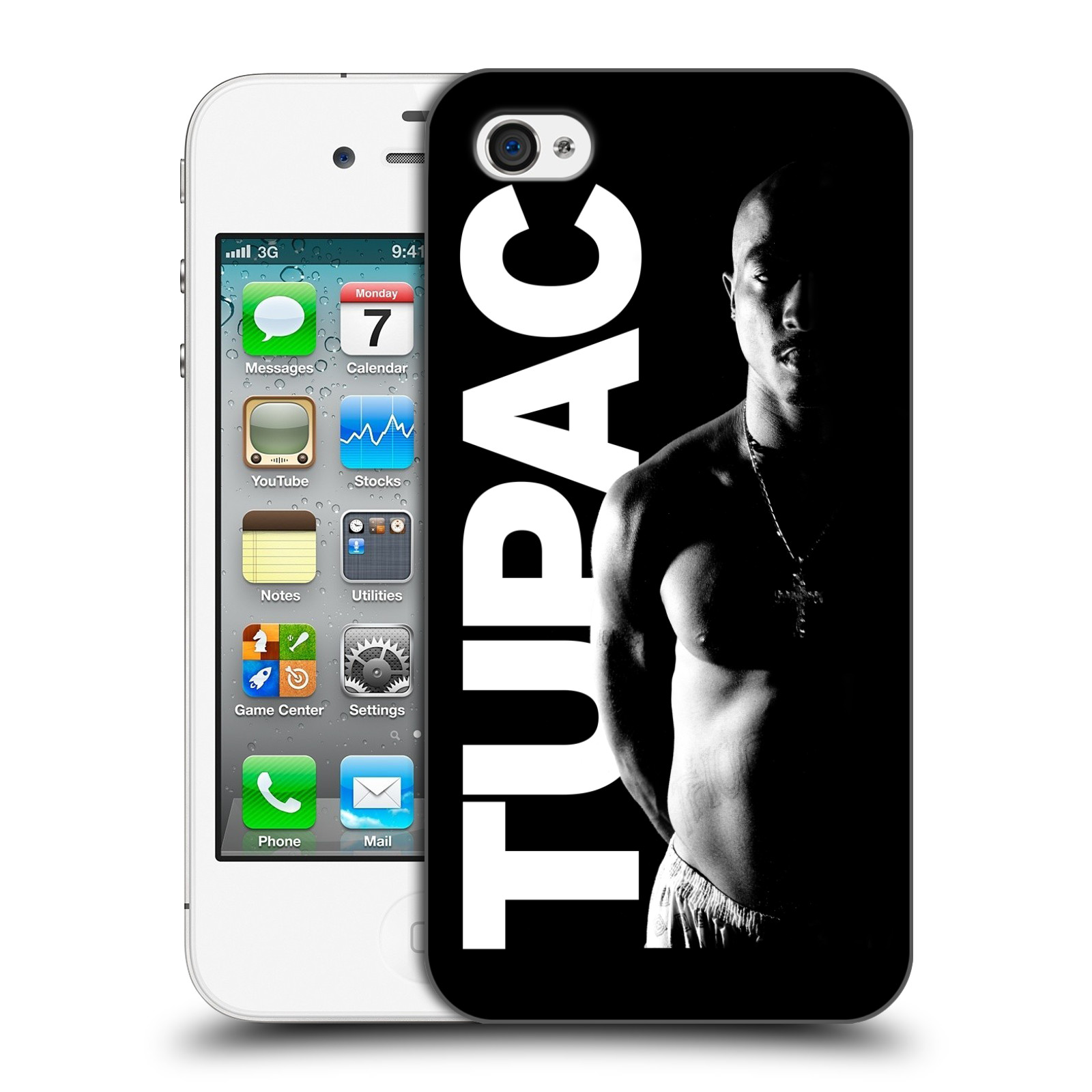 Zadní obal pro mobil Apple Iphone 4/4S - HEAD CASE - Zpěvák Tupac Shakur