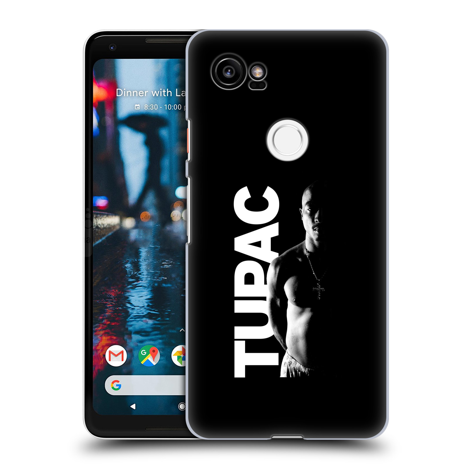 HEAD CASE plastový obal na mobil Google Pixel 2 XL Zpěvák rapper Tupac Shakur 2Pac bílý nadpis