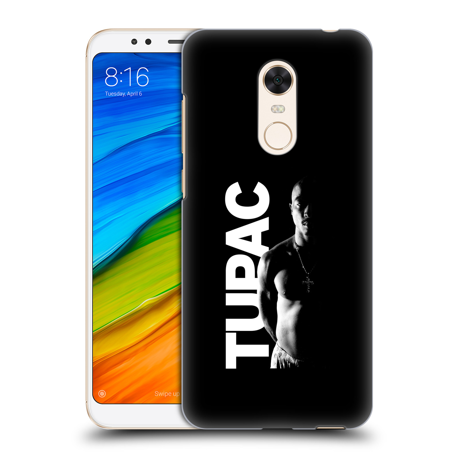 HEAD CASE plastový obal na mobil Xiaomi Redmi 5 PLUS Zpěvák rapper Tupac Shakur 2Pac bílý nadpis