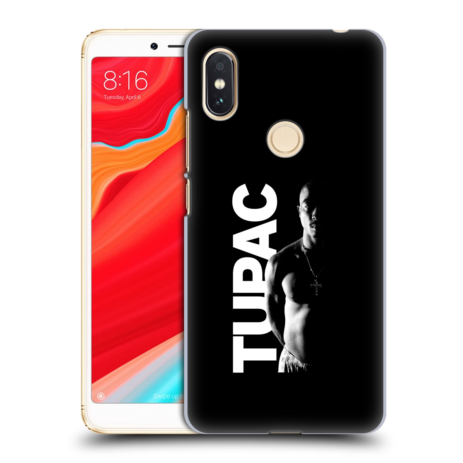 HEAD CASE plastový obal na mobil Xiaomi Redmi S2 Zpěvák rapper Tupac Shakur 2Pac bílý nadpis