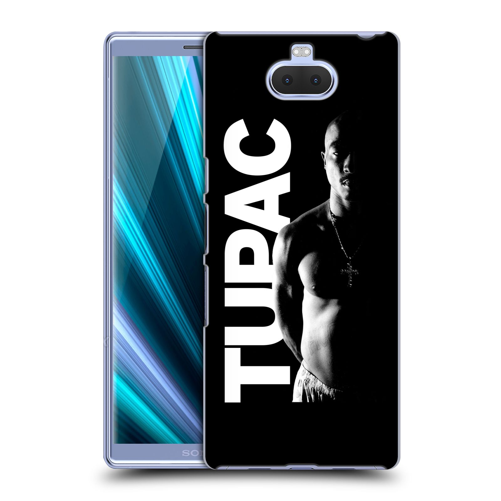 Pouzdro na mobil Sony Xperia 10 - Head Case - Zpěvák rapper Tupac Shakur 2Pac bílý nadpis
