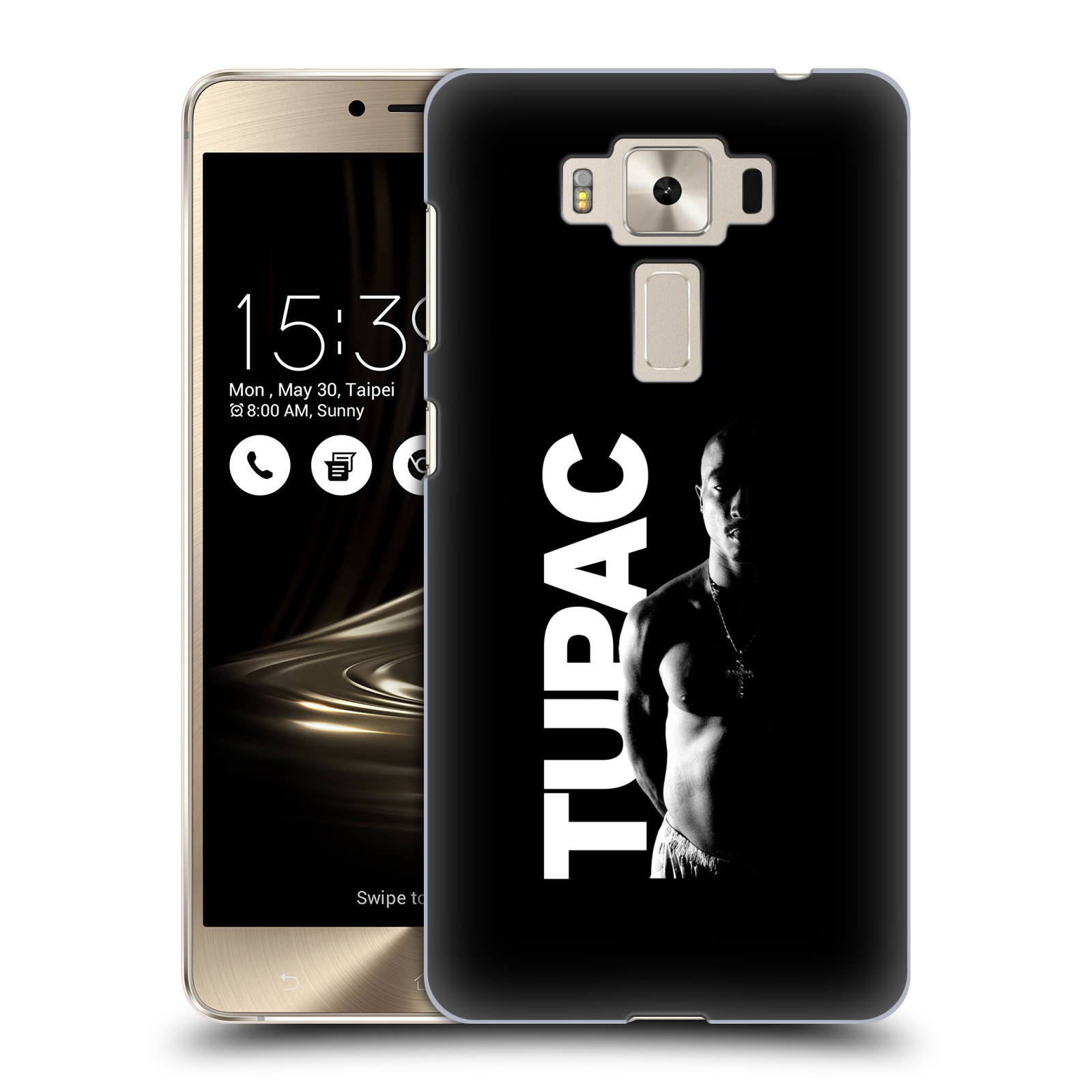 HEAD CASE plastový obal na mobil Asus Zenfone 3 DELUXE ZS550KL Zpěvák rapper Tupac Shakur 2Pac bílý nadpis