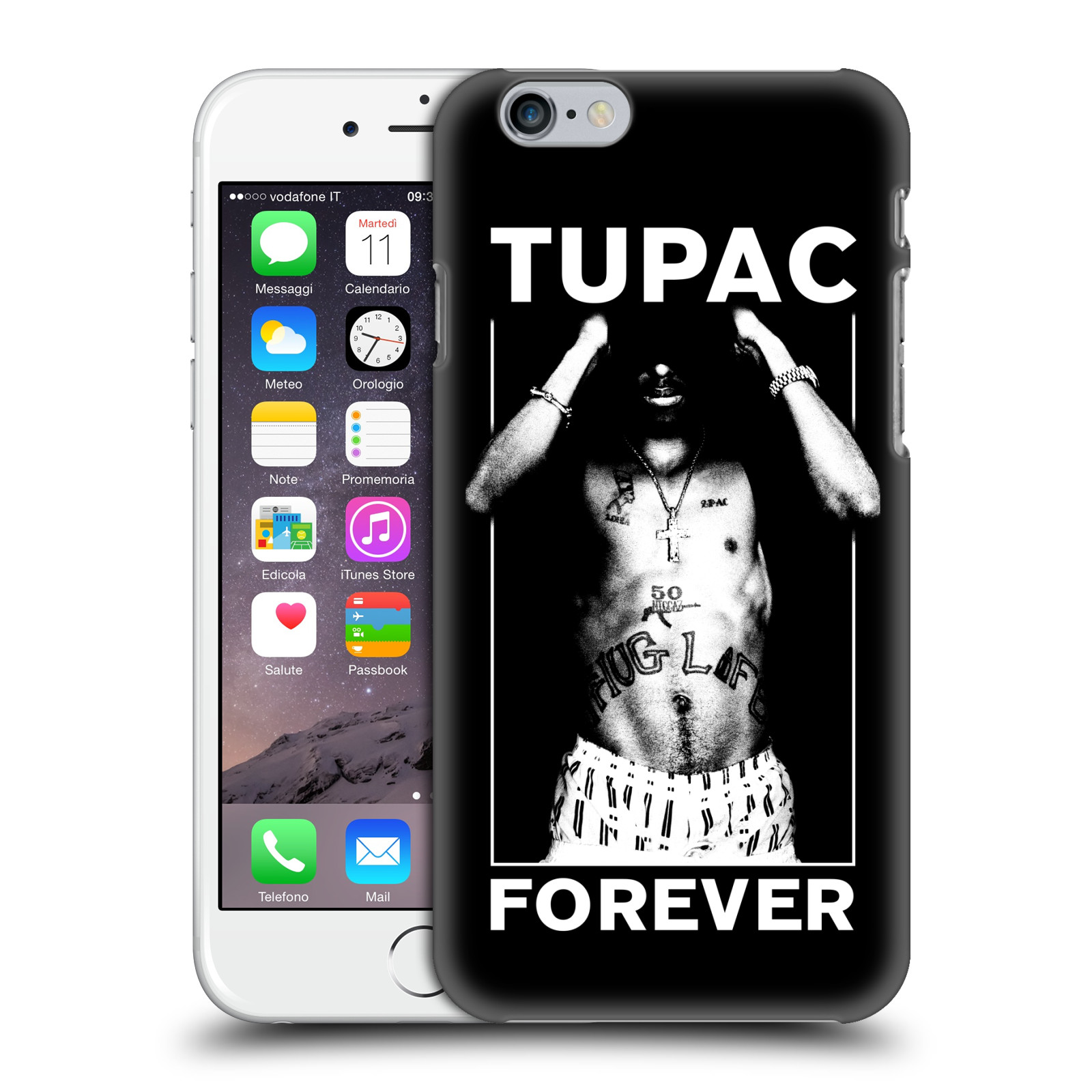 Plastové pouzdro pro mobil Apple Iphone 6/6S Zpěvák rapper Tupac Shakur 2Pac bílý popisek FOREVER