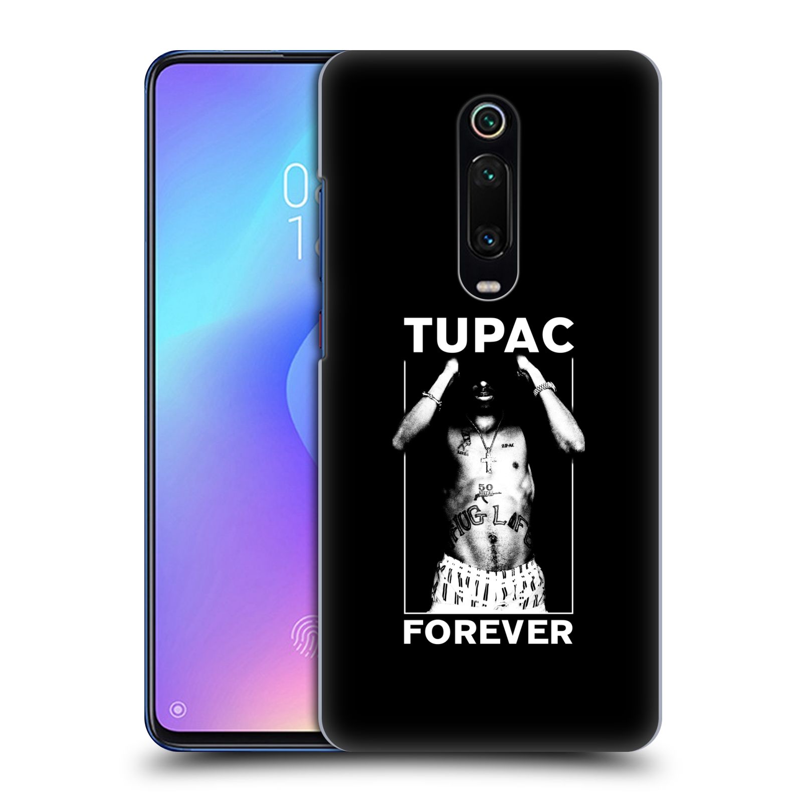 Pouzdro na mobil Xiaomi Mi 9T PRO - HEAD CASE - Zpěvák rapper Tupac Shakur 2Pac bílý popisek FOREVER