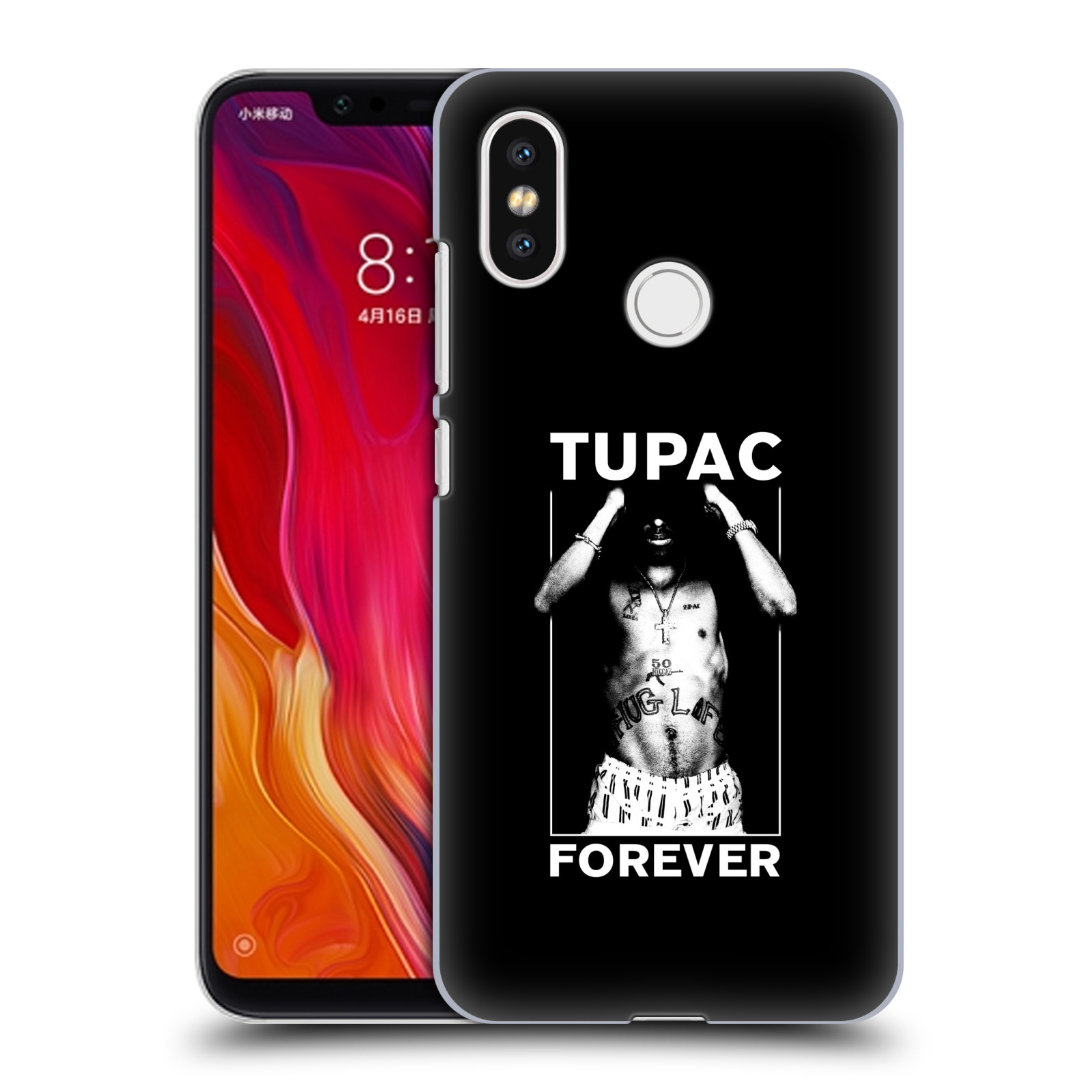 HEAD CASE plastový obal na mobil Xiaomi Mi 8 Zpěvák rapper Tupac Shakur 2Pac bílý popisek FOREVER