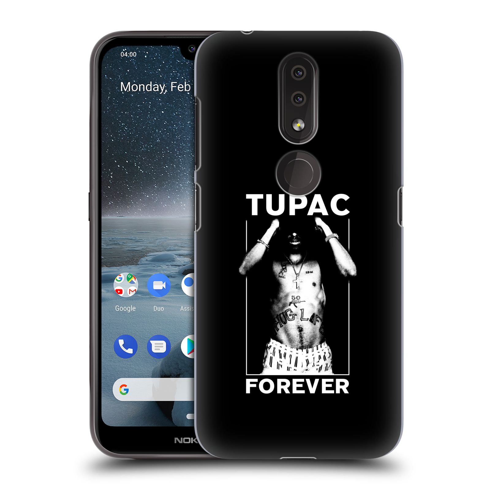 Pouzdro na mobil Nokia 4.2 - HEAD CASE - Zpěvák rapper Tupac Shakur 2Pac bílý popisek FOREVER