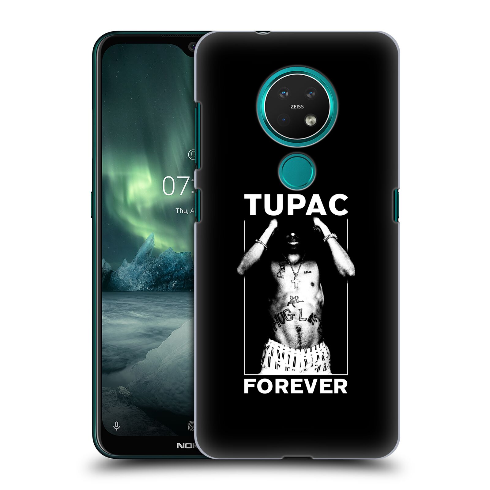 Pouzdro na mobil NOKIA 7.2 - HEAD CASE - Zpěvák rapper Tupac Shakur 2Pac bílý popisek FOREVER