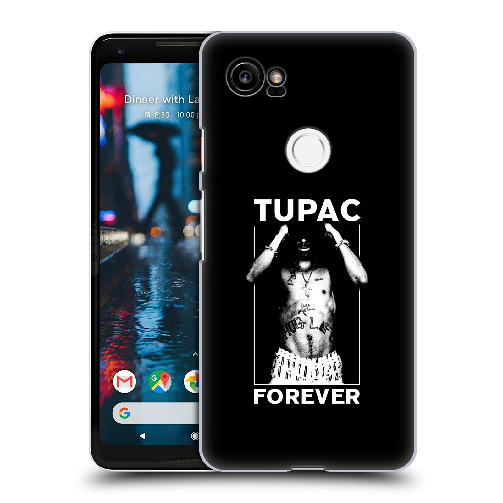 HEAD CASE plastový obal na mobil Google Pixel 2 XL Zpěvák rapper Tupac Shakur 2Pac bílý popisek FOREVER