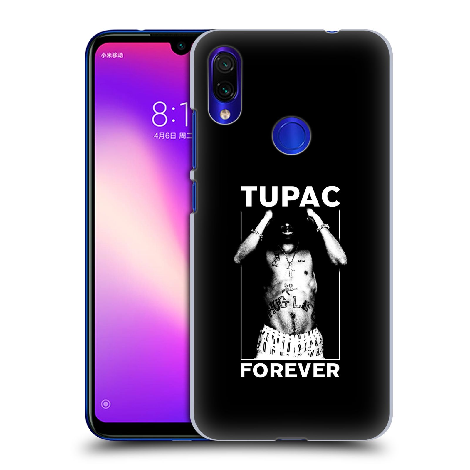 Pouzdro na mobil Xiaomi Redmi Note 7 - Head Case - Zpěvák rapper Tupac Shakur 2Pac bílý popisek FOREVER