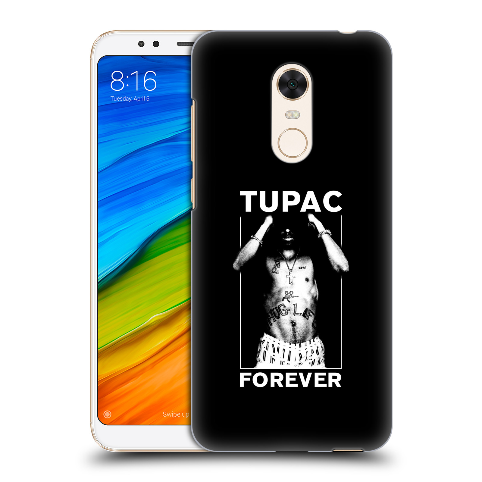 HEAD CASE plastový obal na mobil Xiaomi Redmi 5 PLUS Zpěvák rapper Tupac Shakur 2Pac bílý popisek FOREVER