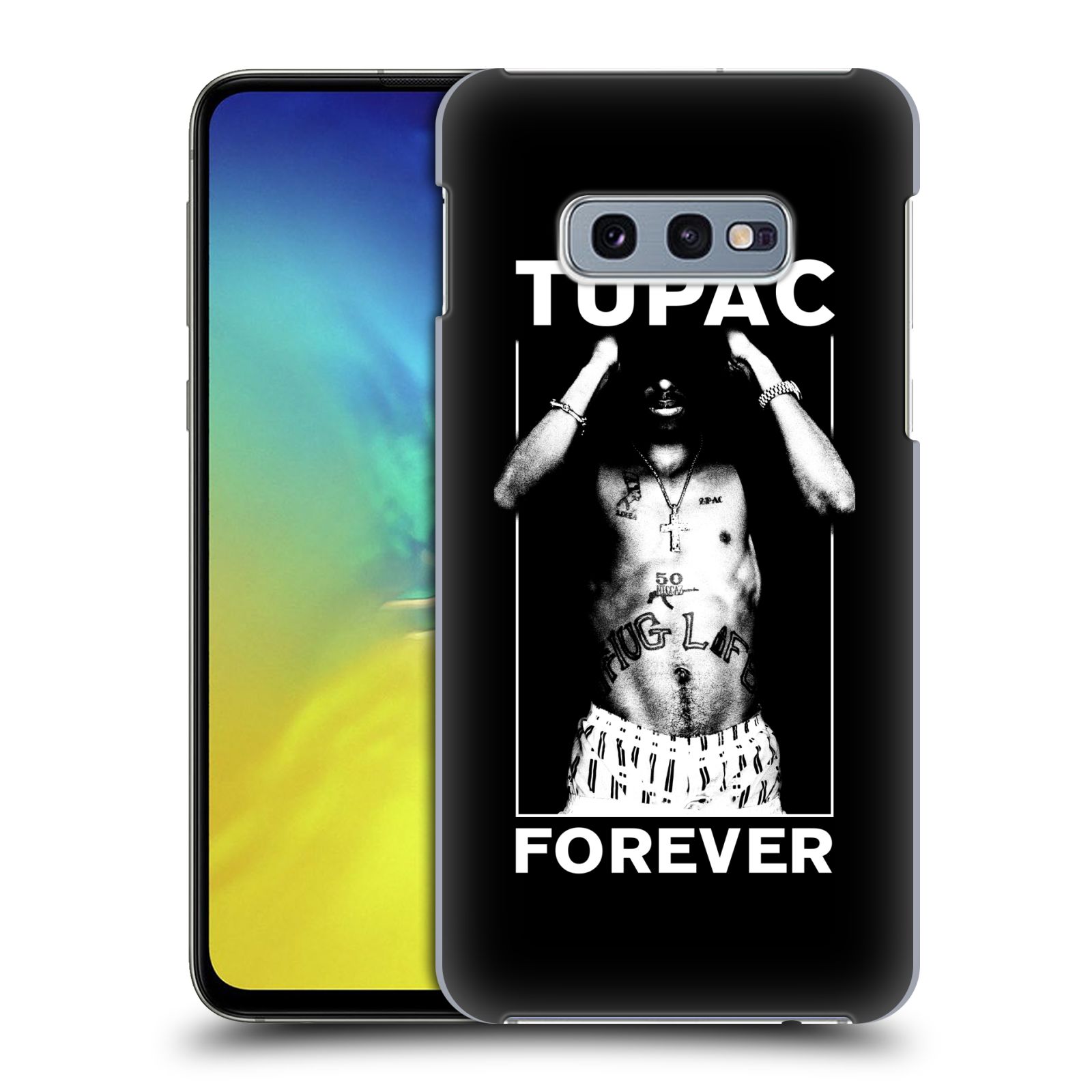 Pouzdro na mobil Samsung Galaxy S10e - HEAD CASE - Zpěvák rapper Tupac Shakur 2Pac bílý popisek FOREVER