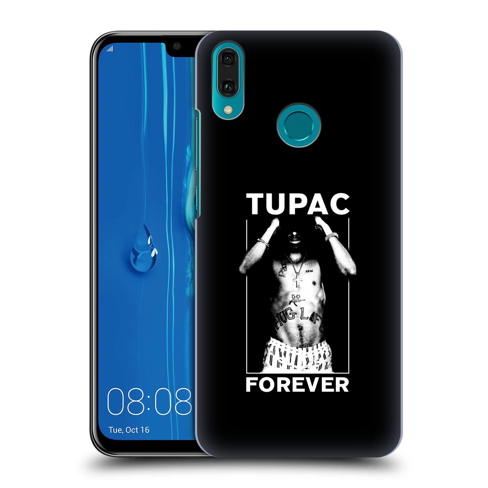 Pouzdro na mobil Huawei Y9 2019 - HEAD CASE - Zpěvák rapper Tupac Shakur 2Pac bílý popisek FOREVER