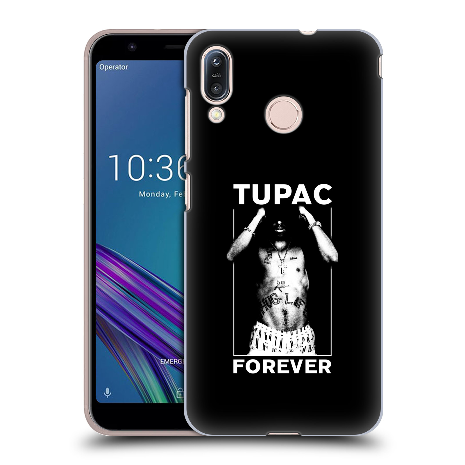 Pouzdro na mobil Asus Zenfone Max M1 (ZB555KL) - HEAD CASE - Zpěvák rapper Tupac Shakur 2Pac bílý popisek FOREVER