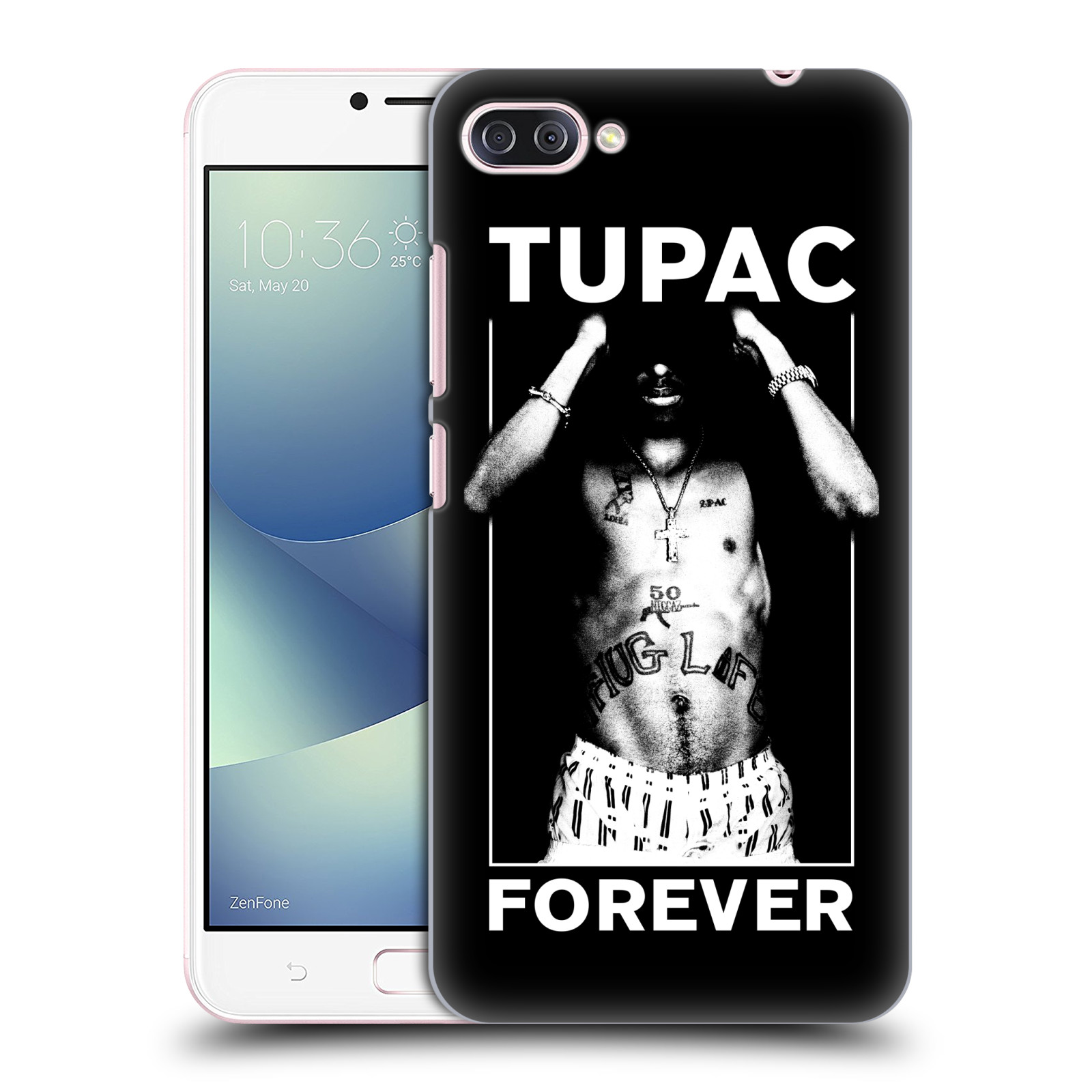 HEAD CASE plastový obal na mobil Asus Zenfone 4 MAX ZC554KL Zpěvák rapper Tupac Shakur 2Pac bílý popisek FOREVER