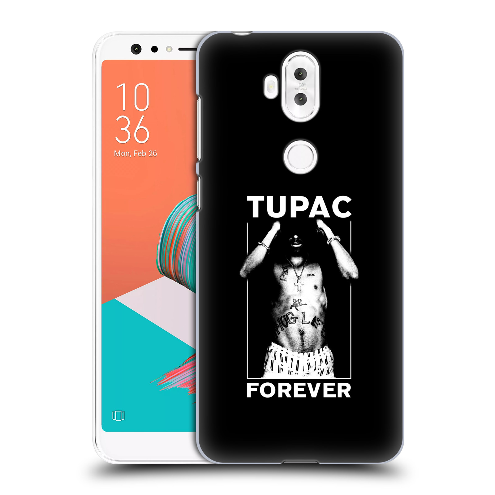 HEAD CASE plastový obal na mobil Asus Zenfone 5 LITE ZC600KL Zpěvák rapper Tupac Shakur 2Pac bílý popisek FOREVER