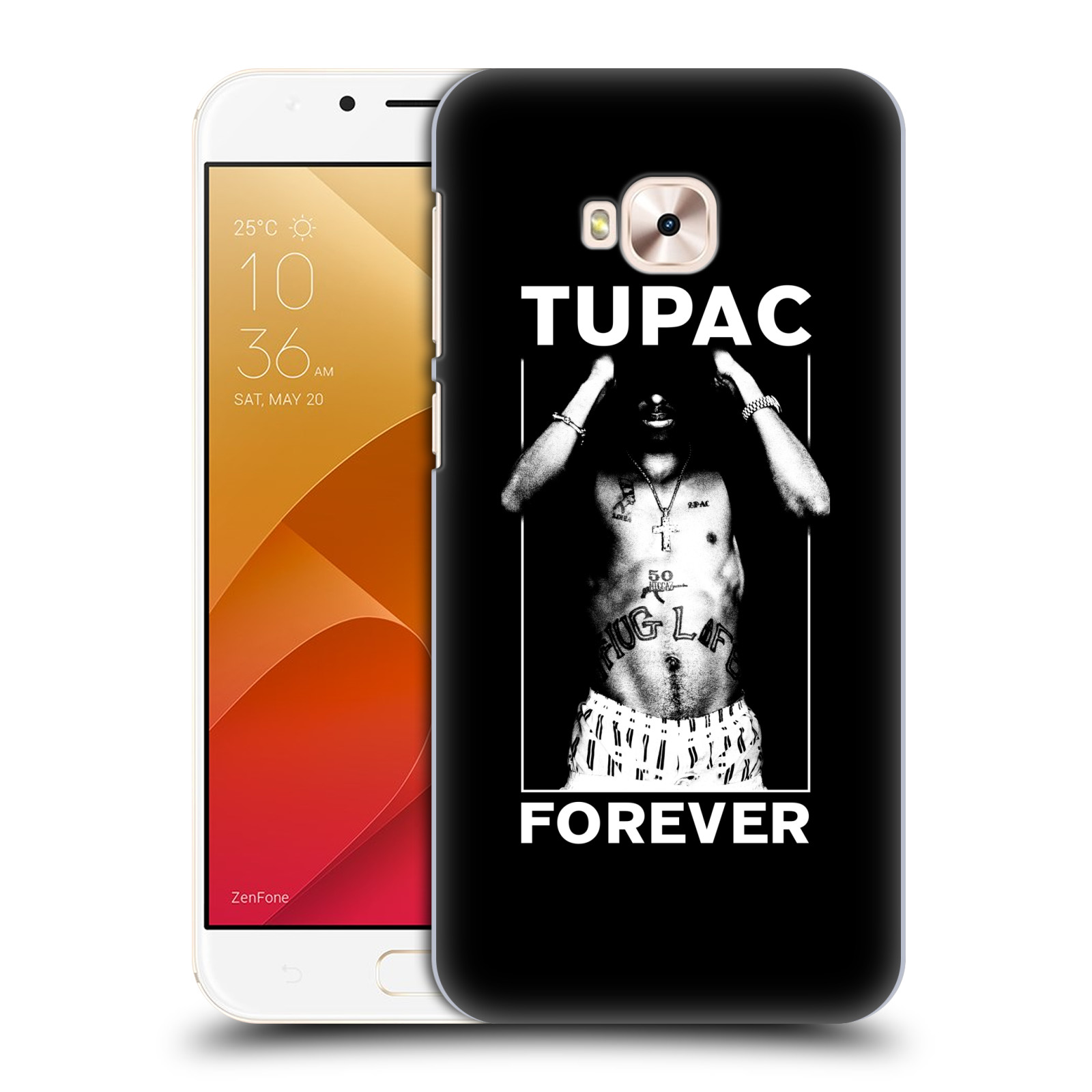 HEAD CASE plastový obal na mobil Asus Zenfone 4 Selfie Pro ZD552KL Zpěvák rapper Tupac Shakur 2Pac bílý popisek FOREVER