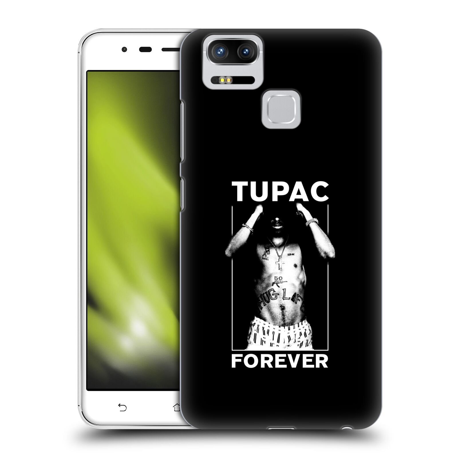 HEAD CASE plastový obal na mobil Asus Zenfone 3 Zoom ZE553KL Zpěvák rapper Tupac Shakur 2Pac bílý popisek FOREVER