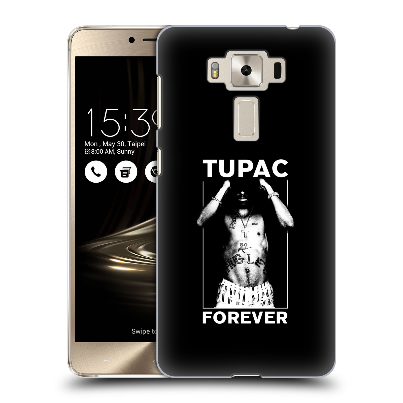 HEAD CASE plastový obal na mobil Asus Zenfone 3 DELUXE ZS550KL Zpěvák rapper Tupac Shakur 2Pac bílý popisek FOREVER