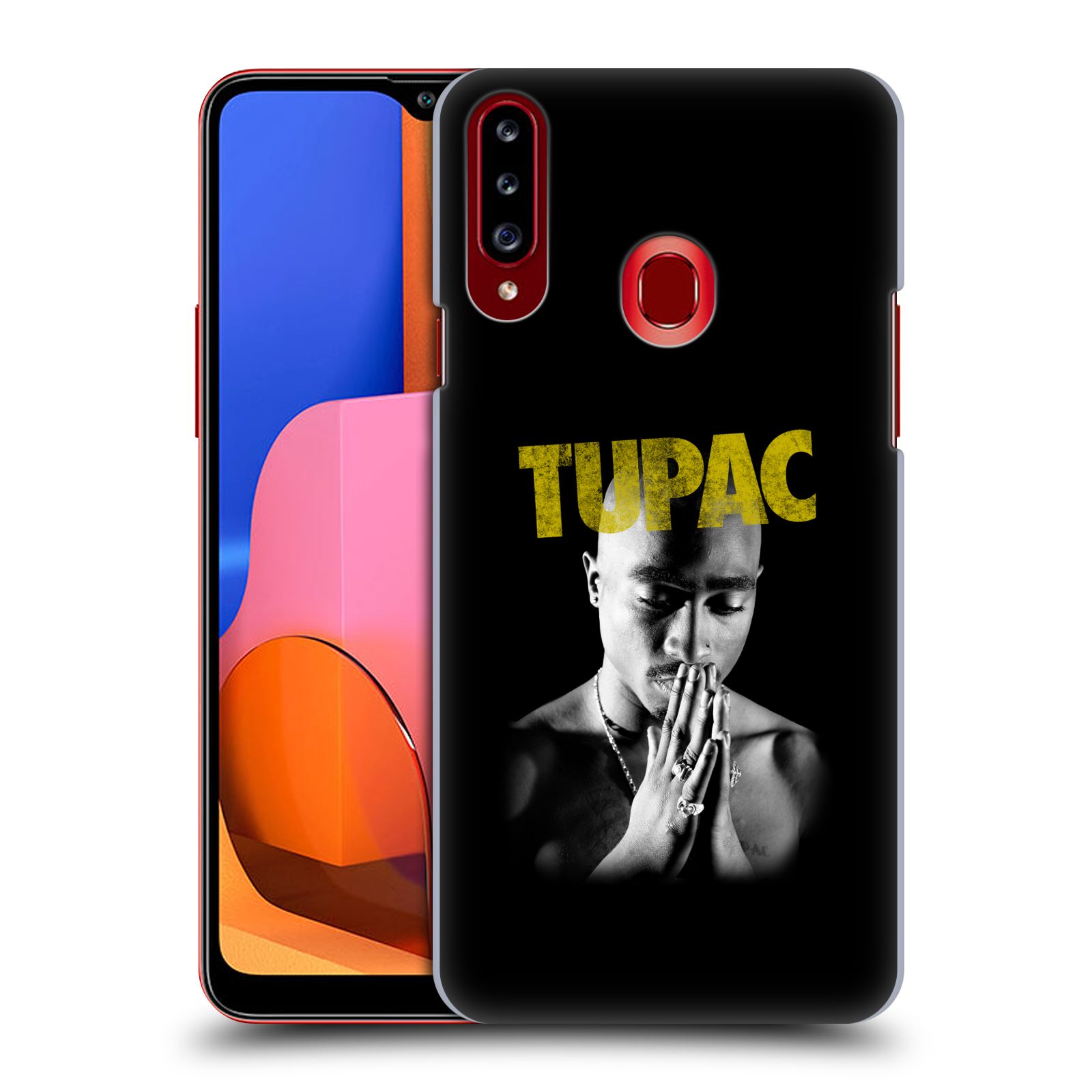 HEAD CASE plastový obal na mobil Samsung Galaxy A20s Zpěvák rapper Tupac Shakur 2Pac zlatý nadpis