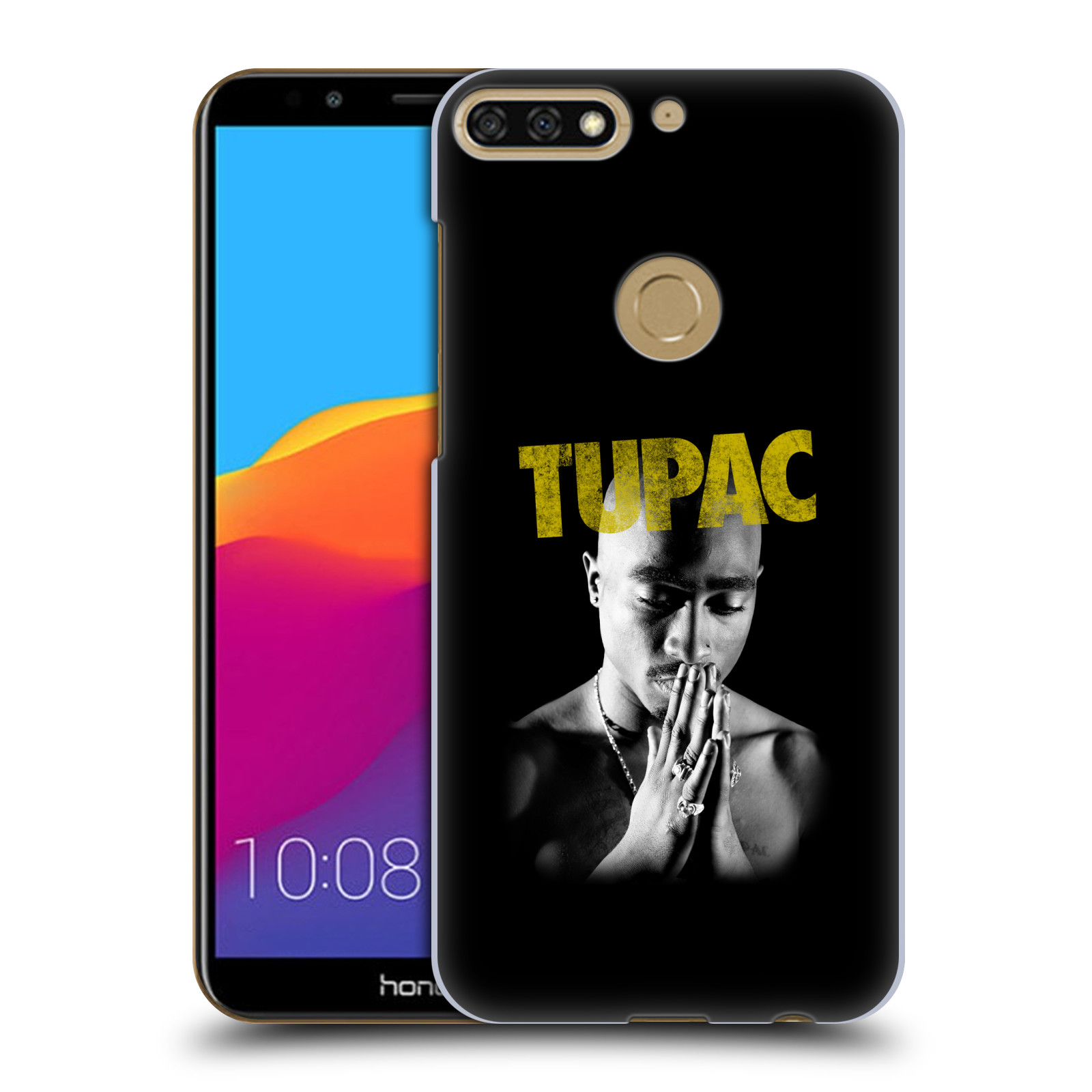 HEAD CASE plastový obal na mobil Honor 7c Zpěvák rapper Tupac Shakur 2Pac zlatý nadpis