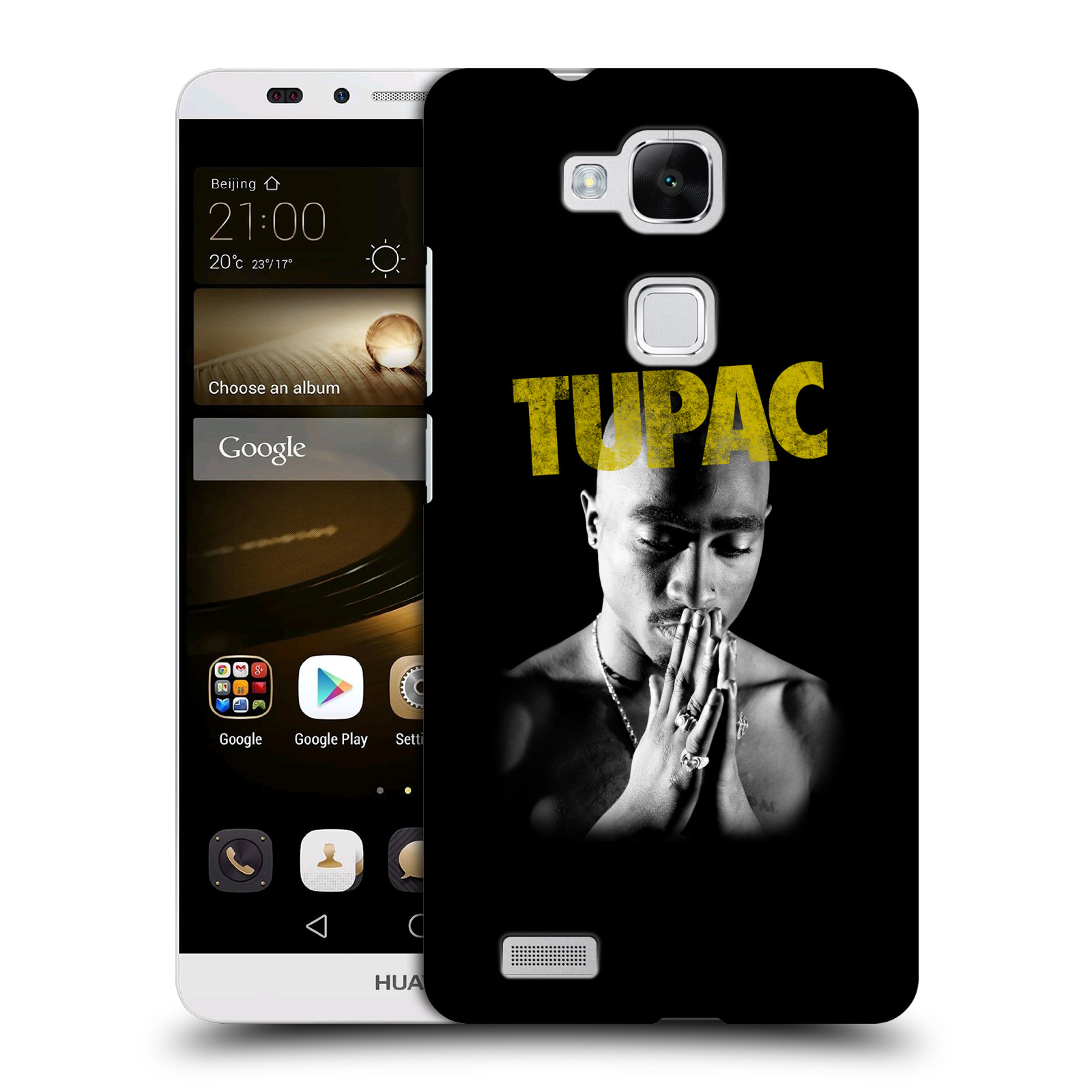 HEAD CASE plastový obal na mobil Huawei Mate 7 Zpěvák rapper Tupac Shakur 2Pac zlatý nadpis