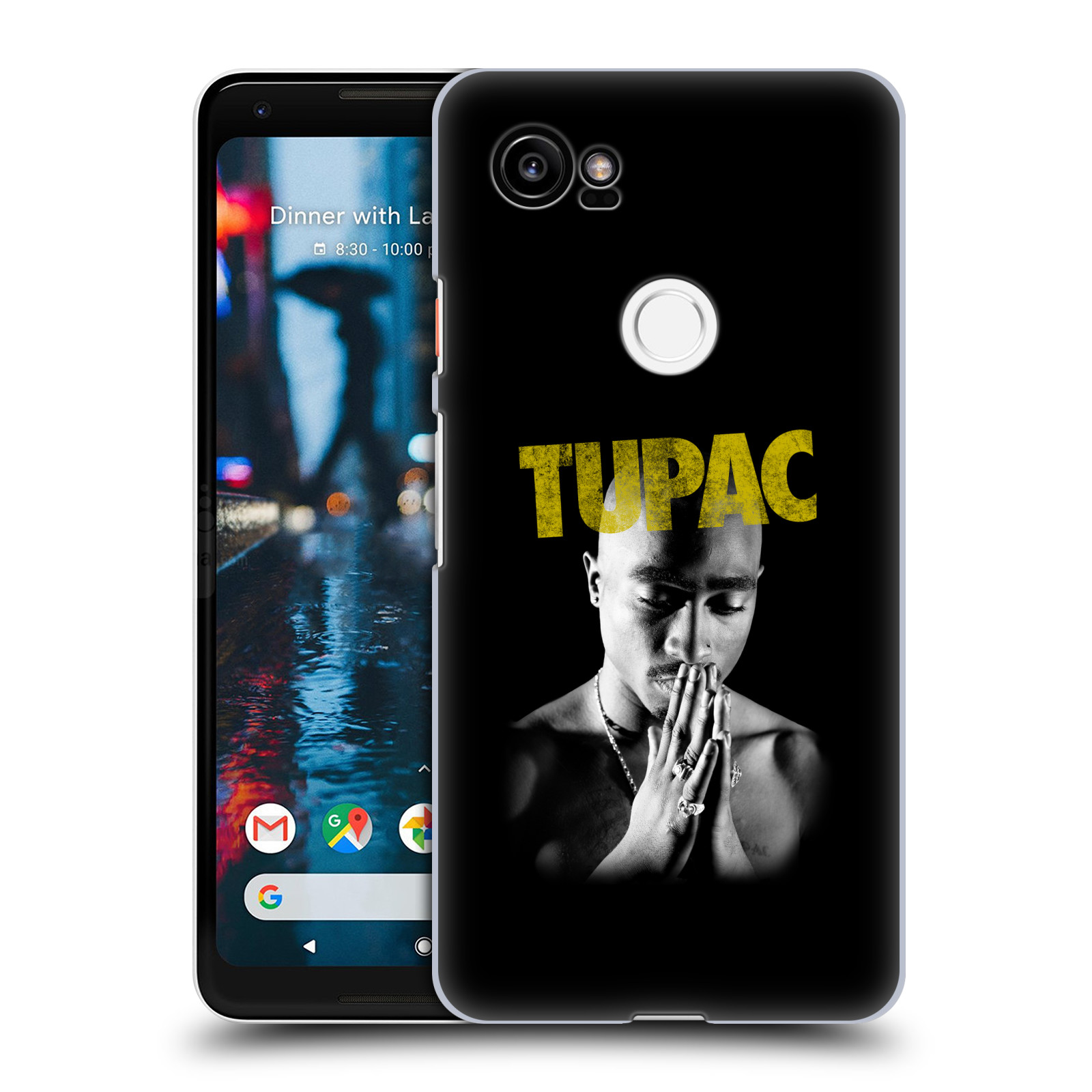 HEAD CASE plastový obal na mobil Google Pixel 2 XL Zpěvák rapper Tupac Shakur 2Pac zlatý nadpis
