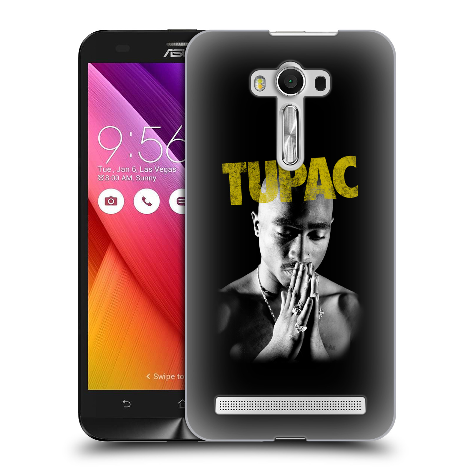 HEAD CASE plastový obal na mobil Asus Zenfone 2 LASER (5,5 displej ZE550KL) Zpěvák rapper Tupac Shakur 2Pac zlatý nadpis