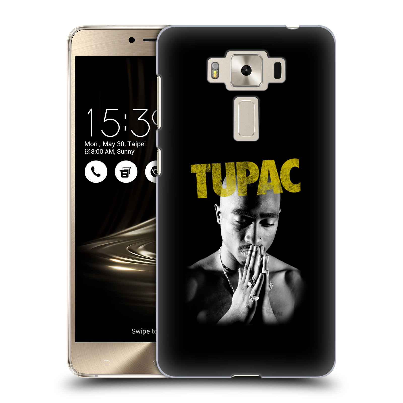 HEAD CASE plastový obal na mobil Asus Zenfone 3 DELUXE ZS550KL Zpěvák rapper Tupac Shakur 2Pac zlatý nadpis