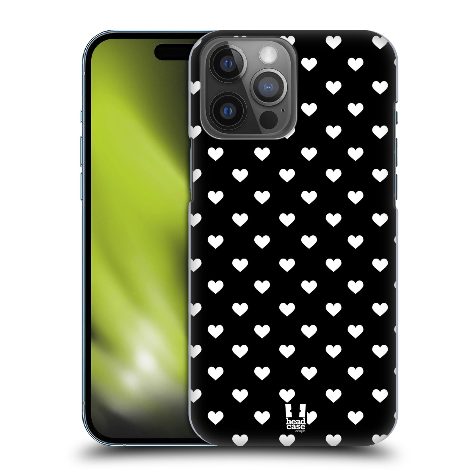 Zadní obal pro mobil Apple Iphone 14 PRO MAX - HEAD CASE - Malá srdíčka černá a bílá