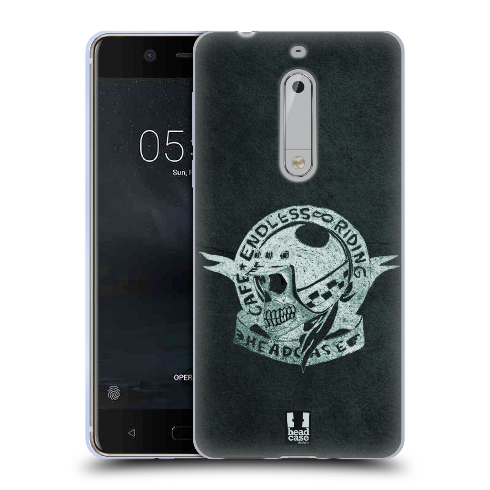 HEAD CASE silikonový obal na mobil Nokia 5 Motorkáři Cafe Racer nekonečné závodění