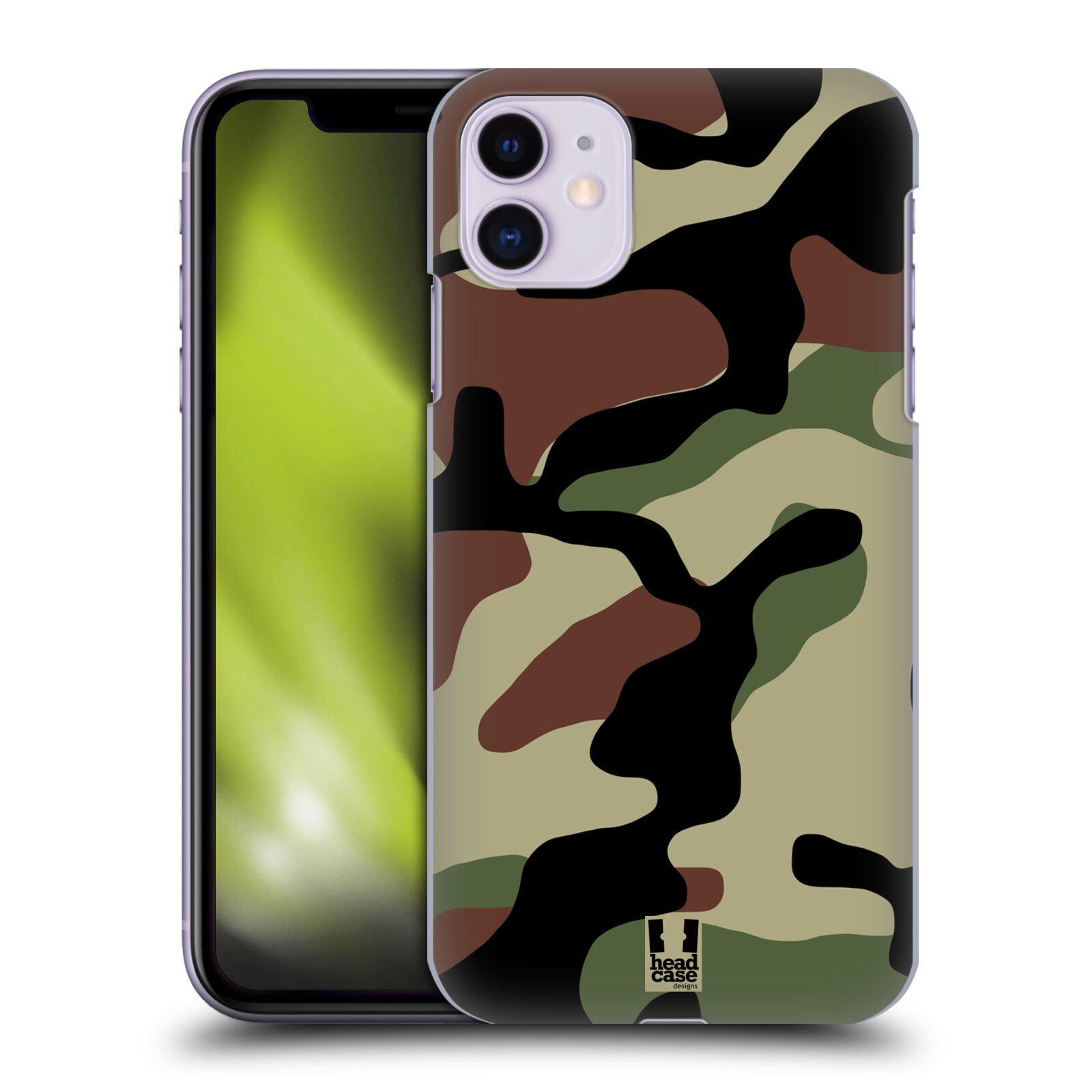 Pouzdro na mobil Apple Iphone 11 - HEAD CASE - Kamufláž les