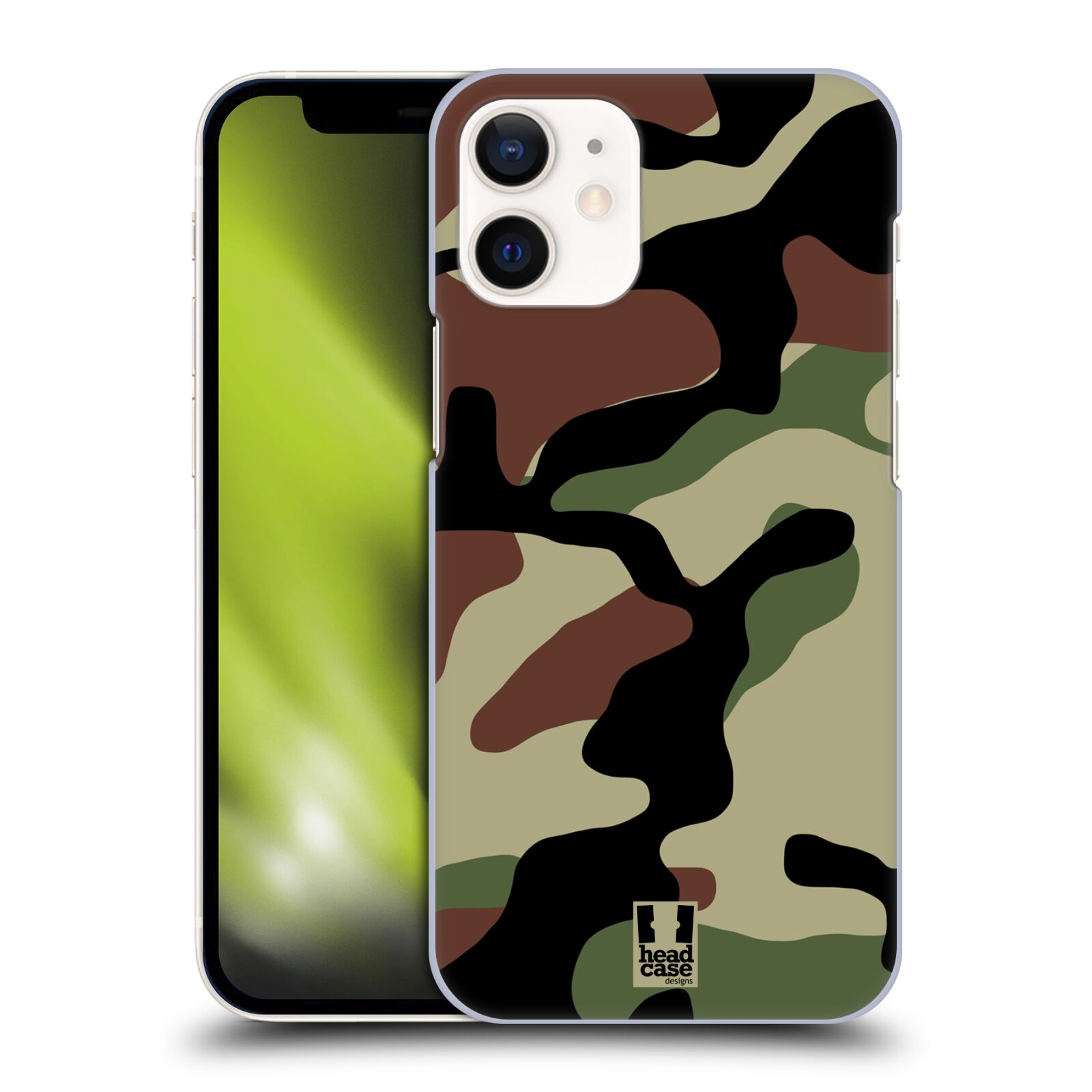 Pouzdro na mobil Apple Iphone 12 MINI - HEAD CASE - Kamufláž les